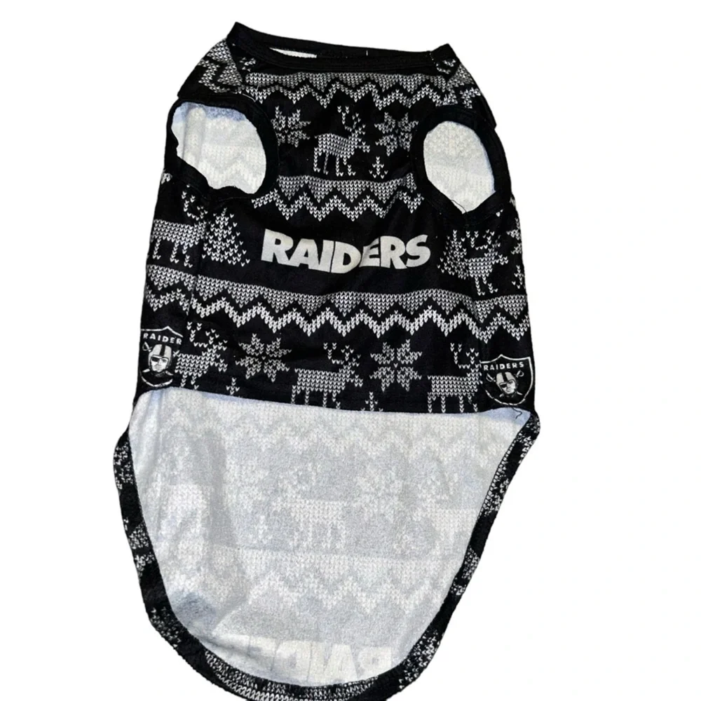 Las Vegas Raiders Dog Family Holiday Ugly flannel Sweater large nfl pet